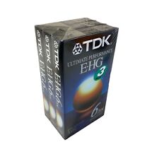 TDK 3 Pack Ultimate Performance EHG T-120 Blank VHS Tapes 6 Hours New Sealed
