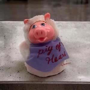Vintage Pig of My Heart Pencil Hugger Clip on Topper Purple Shirt - Picture 1 of 3
