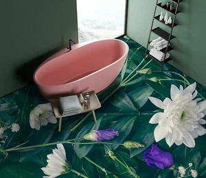 3D White Flower 35RAIN78 Floor WallPaper Murals Wall Print Decal AJ Honey - Picture 1 of 6