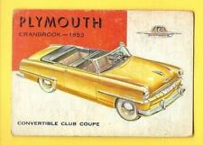 1954 Topps WORLD ON WHEELS #79 PLYMOUTH CONVERTIBLE 1953  GOOD