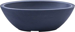 Crescent Garden Delano Oval Planter Double-Walled Plant Pot 24"x17'Midnight Blue - Picture 1 of 4