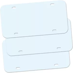 Paquete de 3 matrículas de plástico BLANCO en blanco 12x6,5 mm EE. UU. - Imagen 1 de 6