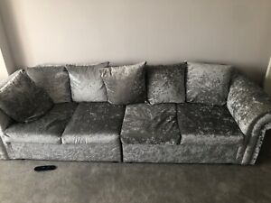 Crushed velvet large sofa