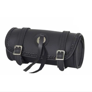Motorcycle Handlebar Tool Fork Bag Braid, Black-Biker Case Storage Free Shipping - Picture 1 of 8