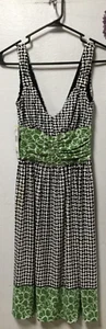 Vestido para mujer Nine West talla 4 negro blanco verde cremalleras en la espalda nuevo 52 - Imagen 1 de 7