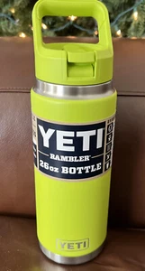 New Yeti Rambler 26 oz Bottle W/ Straw Cap - CHARTREUSE Retired Sold Out Color - Picture 1 of 2