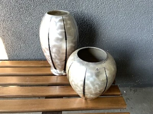 2 vasi argento Ikora WMF Deco anni '30 MID CENTURY MODERN VINTAGE Bauhaus tedesco - Foto 1 di 8