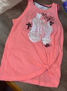 Justice Pink Dance Sz 14 Tank Built In Sports Bra Guc Birthday Vacation - Picture 1 of 5