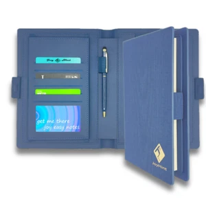 A5 Leather Refillable Notebook Pockets Pen Holder Stylish & Practical Elegance - Picture 1 of 14