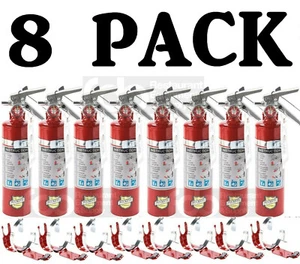 8X 2.5 Lb Fire Extinguisher ABC Dry Chemical Rechargeable DOT Vehicle Bracket UL - Picture 1 of 10