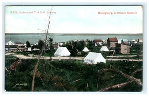 G.T.R. Sistema y T. & N.O. Ferrocarril Haileybury norte de Ontario Canadá vista a la ciudad - Imagen 1 de 2