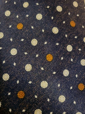 Corbata para hombre LANVIN Polkadot azul marino crema naranja Francia 🇫🇷 Foto 1 de 4