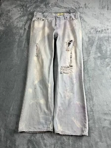 Vintage Y2K Hollister Low Rise Bootcut Mens Jeans 34x32 Thrashed Destroyed Baggy - Picture 1 of 22