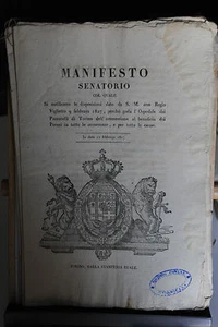 REGNO DI SARDEGNA - MANIFESTO SENATORIO - 12/2/1827 - OSPEDALE PAZZARELLI - Imagen 1 de 1