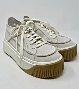 Women's Ugg Ez-Duzzit Lace Up Suede Platform Sneakers Ivory Size 8.5 - Picture 1 of 7