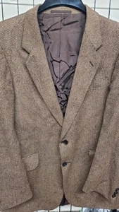 Vtg Austin Reed Made In England Made 40R Brown Tweed Blazer Jacket Sport Coat - Picture 1 of 8