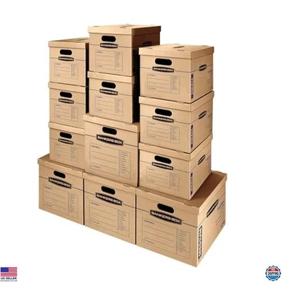 Bankers Box Classic Moving Box Kit - 12 Pack, Reinforced Handles, No Tape Needed - Image 1 of 4