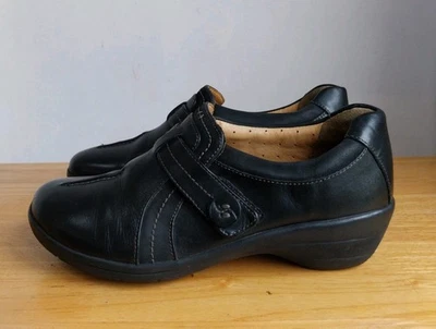 Clarks Artisan Unstructured Black Leather Slip On Comfort Shoes Size 5 UK/38 EU - Image 1 of 4