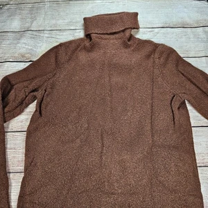 Top Ann Taylor para mujer talla mediana marrón algodón tejido cuello alto estilo clásico - Imagen 1 de 4