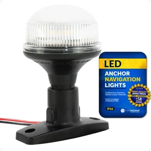 Stern Light, Anchor Light, LED Boat Navigation Lights, 12V DC, USCG 2NM, 4 Inch - Picture 1 of 9