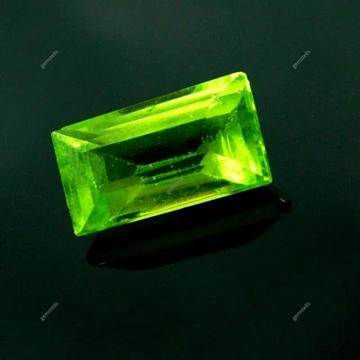 Piedra preciosa suelta natural de 8,70 quilates corte baguette peridoto verde manzana CERTIFICADO Foto 1 de 4