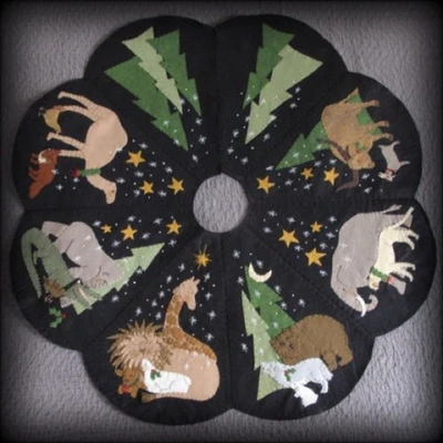 “In The Kingdom of Peace” Cheswick Company Christmas Tree Skirt Pattern Kit Folk - Image 1 of 4