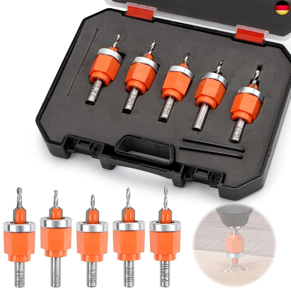 Holzbearbeitung Set 9-teilig – Inkl. 4 Holzspiralbohrer (5-10 Mm), 3 Raspeln, 1 Kegelsenker 12 Mm, 1 Fräsbohrer