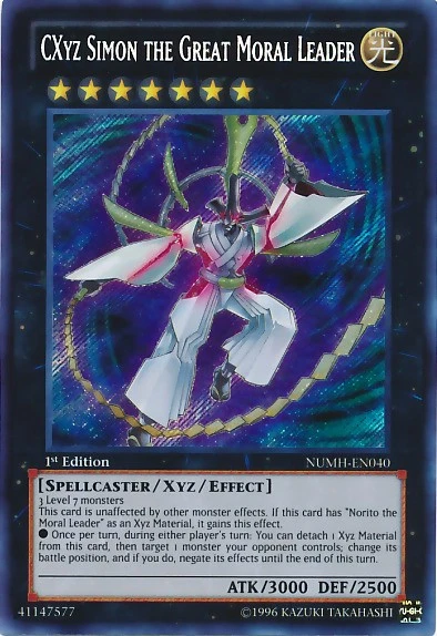 CXyz Simon the Great Moral Leader - NUMH-EN040 - Secret Rare - 1st Edition - Hea - Image 1 of 1
