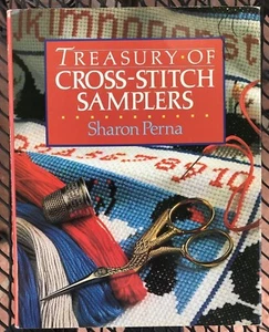 TREASURY OF CROSS-STITCH SAMPLERS By Sharon Perna (Hardback, 1987) * - Picture 1 of 8
