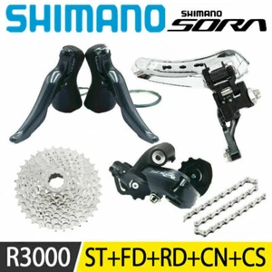 SHIMANO SORA R3000 Groupset L+R Shifter Front Rear Derailleurs 2X9s Road Bicycle - Picture 1 of 8