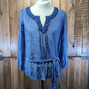 Whistles Silk Tunic Top Blouse Light Pastel Blue UK Size 12 - Picture 1 of 10