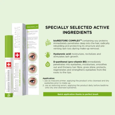 Eveline Advance Volumiere Eyelash Concenrated Serum 3in1 Eyelashes Conditioner - Image 1 of 3