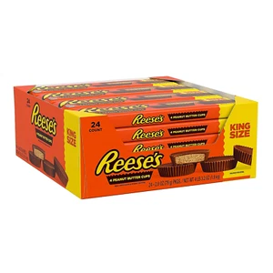 REESE'S Milk Chocolate King Size Peanut Butter Cups, Candy Pack, 2.8 Oz 24 Count - Picture 1 of 1