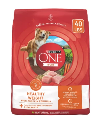 Purina ONE Plus Healthy Weight Dry Dog Food High Protein with Real Turkey, 40 lb - Image 1 of 4