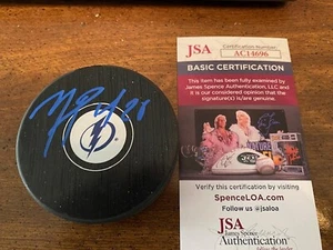 NICK PAUL TAMPA BAY LIGHTNING SIGNED LOGO PUCK - JSA COA - Picture 1 of 2