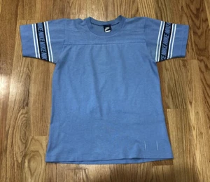 Vintage NIKE Blue Tag Shirt Spell out 1980’s Tee Single Stitch Sz Small - Picture 1 of 9