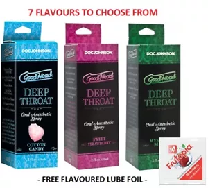 Doc Johnson Good Head Deep Throat Spray Anti Gag - 7 DELICIOUS FLAVOURS - - Picture 1 of 6