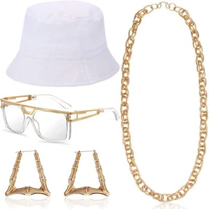 Hip Hop Costume Kit 80s/90s Accessories for Women 90s Outfits 80s Rapper Acce... - Picture 1 of 7