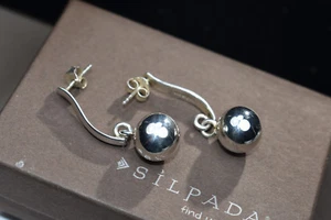 SILPADA P1887 Sterling 12 mm Silver Ball Post Exclamation Point Earrings HTF - Picture 1 of 12