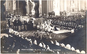 Pope St. Pius X at Mass St. Peter's Basilica Vatican City 1904 RPPC Postcard - Picture 1 of 2