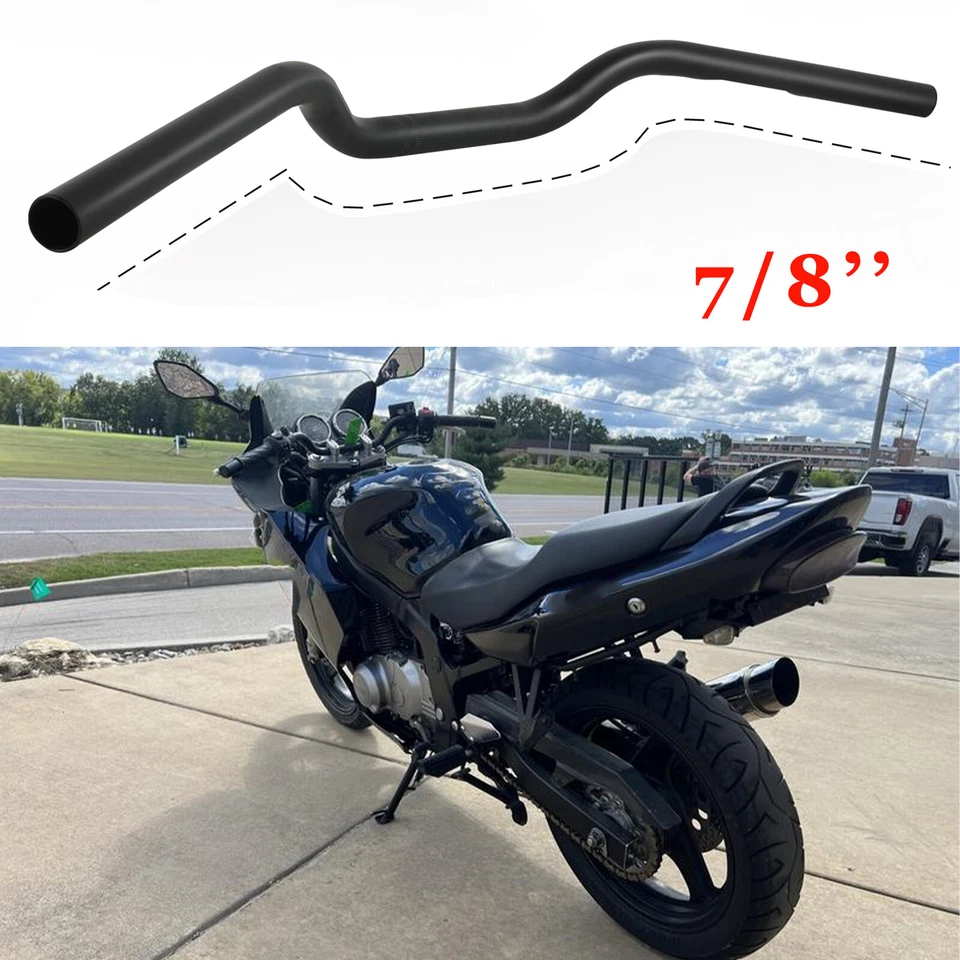 7/8" Motorcycle Handlebars Tracker Drag Bar Black For Suzuki GS500F GS500E GS500 - Image 1 of 4