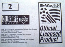 1994 World Cup USA Upper Deck Italian Sticker UNSTUCK Soccer You Pick Player #1