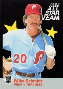 Mike Schmidt Fleer All-Star Team 1987 Baseball Card #6 - Picture 1 of 2