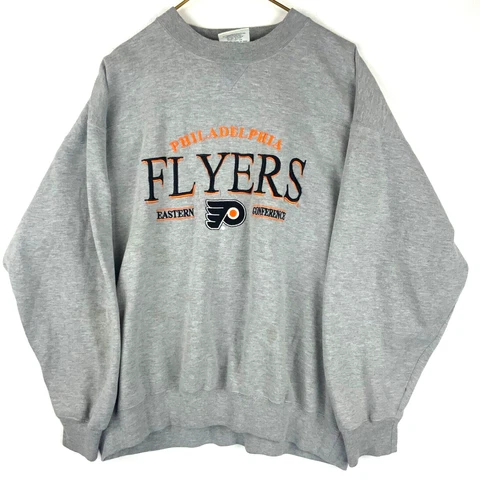 Vintage Philadelphia Flyers Crewneck Sweatshirt Size XL Gray Nhl Cover