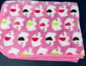 Manta bebé Babe Luxe rosa elefantes verde lima marrón orejas felpa gruesa polar - Imagen 1 de 6