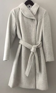 COLE HAAN SIGNATURE WOOL COAT -LIGHT GRAY PLAID - Women’s SIZE 2 EUC - Picture 1 of 20