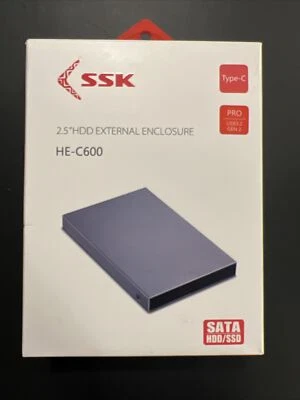 SSK Aluminum 2.5" Hard Drive Enclosure USB C 3.2 Gen 2 ( Pro) HE-C600 - Image 1 of 3