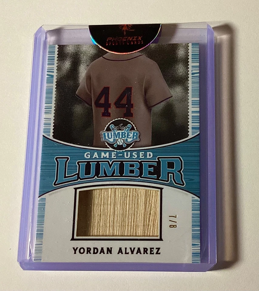 Yordan Alvarez Game Used Bat #’ed (7/8) 2024 Leaf Lumber Baseball SP Astros SP 1 - Image 1 of 4
