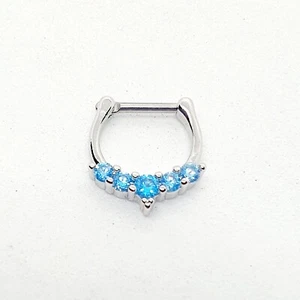 Chirurgenstahl Ring Daith Helix Knorpel Septum Piercing CLICKER CZ Kristall - Bild 1 von 2