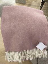 Wool Blanket Plaid 140x200cm Blanket Pink Color Eco-Wool 100%